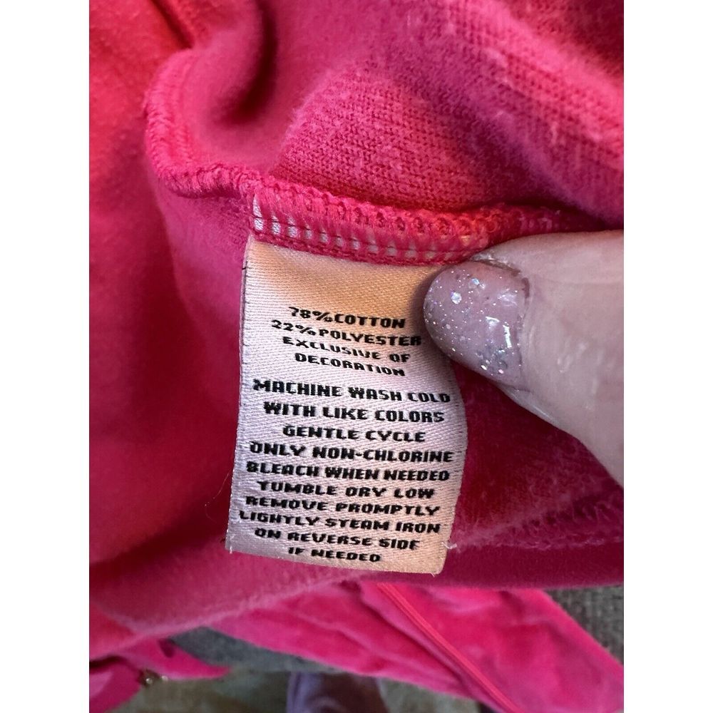 Juicy Couture Soft Velour Hot Pink Track Suit Jacket Pants‎ Set Size Small - Picture 9 of 9